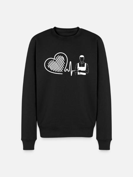 Fitter Fitter Heartbeat - Men's Premium Organic Jumper - black