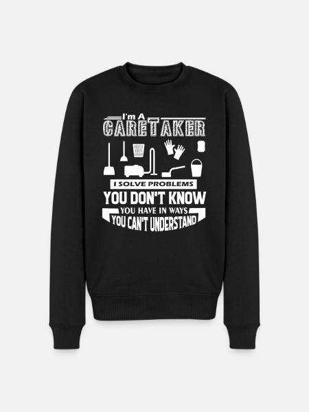 Caretaker Caretaker Solves Problems - Men's Premium Organic Jumper - black