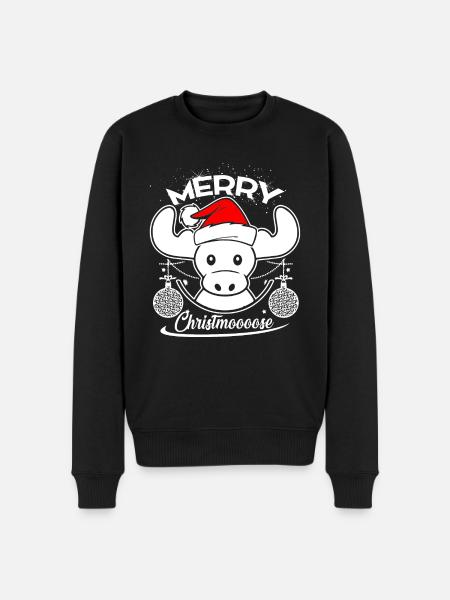Merry Moose Christmas - Men's Premium Organic Jumper - black