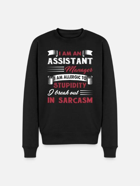 Assistant Manager Sarcastic Assistant Manager - Men's Premium Organic Jumper - black