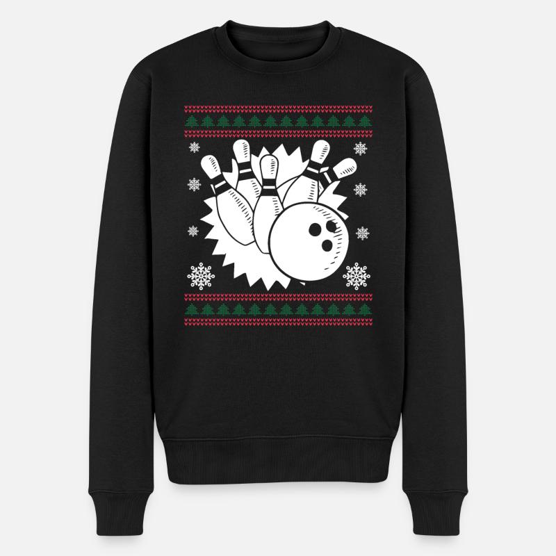 Funny Bowling Christmas Gifts - Men's Premium Organic Jumper - black