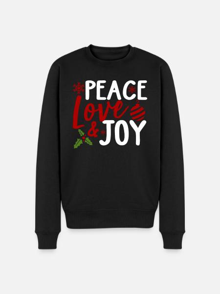 Christmas Peace Love Joy - Men's Premium Organic Jumper - black