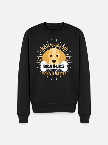 Beagle Beagles Make Life Better - Men's Premium Organic Jumper - black