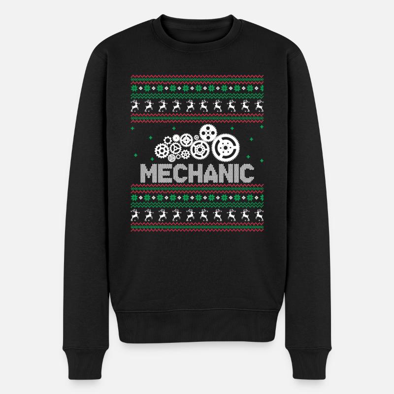 Funny Mechanic Christmas - Men's Premium Organic Jumper - black