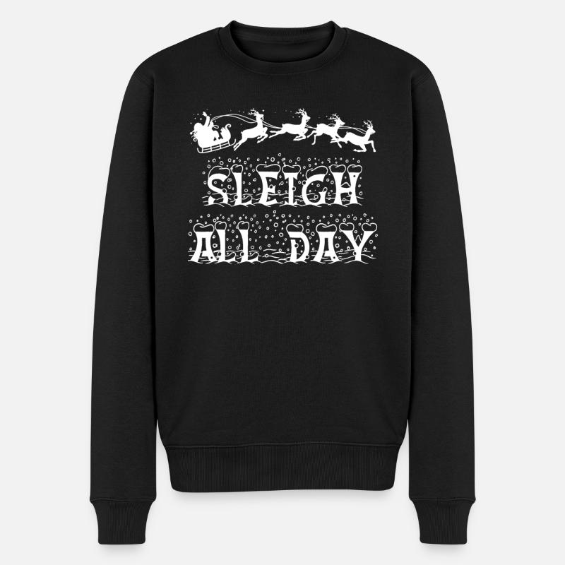 Christmas Sleigh All Day - Men's Premium Organic Jumper - black
