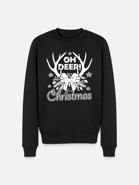 Christmas Oh Deer It's Christmas - Men's Premium Organic Jumper - black