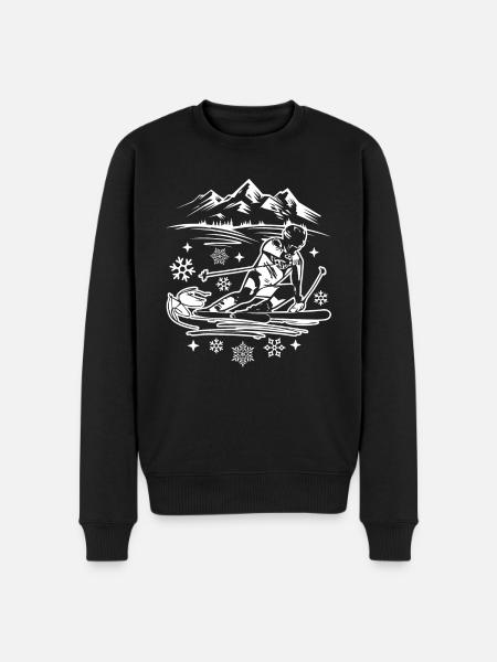 Funny Skiing Christmas - Men's Premium Organic Jumper - black