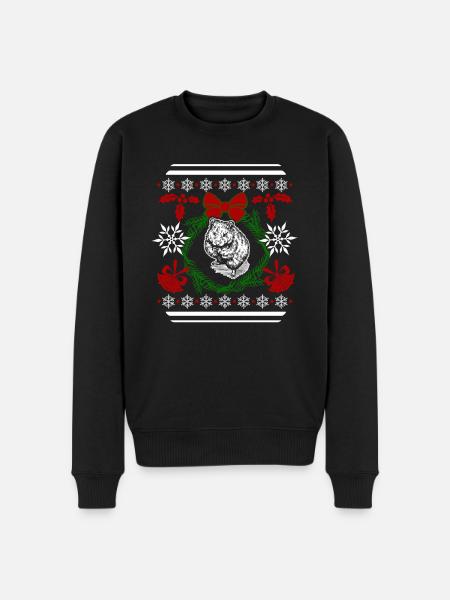 Funny Hamster Christmas - Men's Premium Organic Jumper - black
