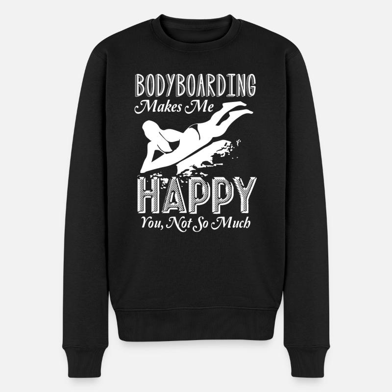 Bodyboarding Makes Me Happy - Men's Premium Organic Jumper - black