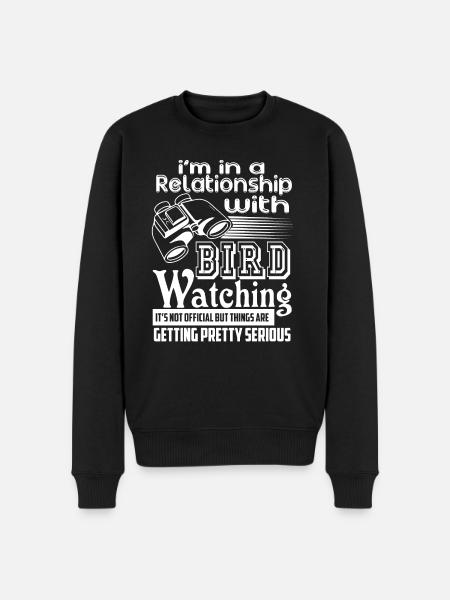 In A Relationship With Birdwatching - Men's Premium Organic Jumper - black