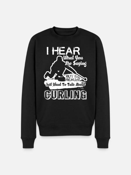 Curling Talk About Curling - Men's Premium Organic Jumper - black