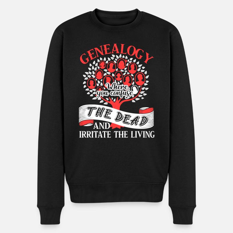Genealogy Confuse The Dead - Men's Premium Organic Jumper - black