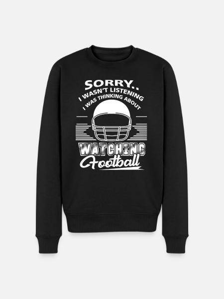 Football Thinking About Watching Football - Men's Premium Organic Jumper - black