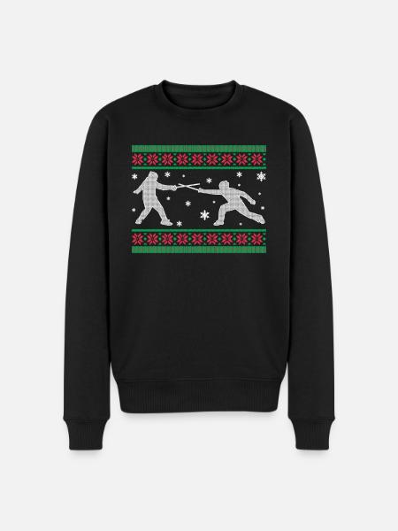 Funny Fencing Christmas - Men's Premium Organic Jumper - black