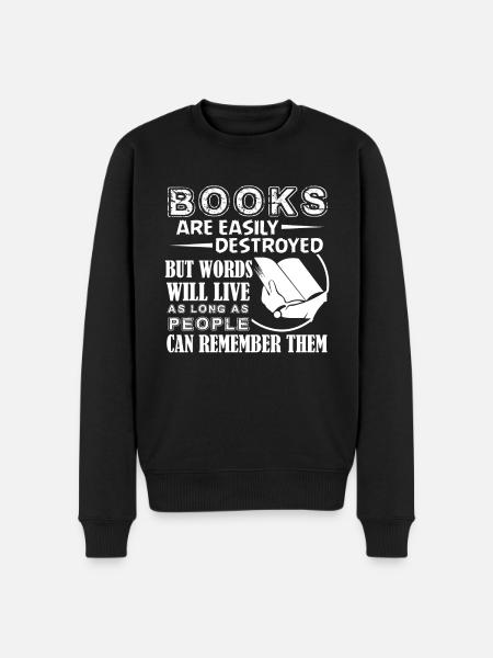 Reading Love Reading Book - Men's Premium Organic Jumper - black