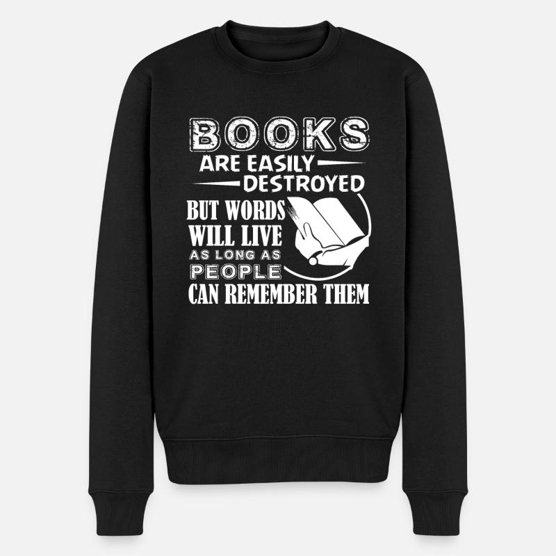 Reading Love Reading Book - Men's Premium Organic Jumper - black