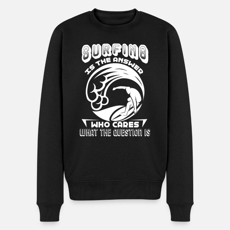 Surfing Is The Answer - Men's Premium Organic Jumper - black