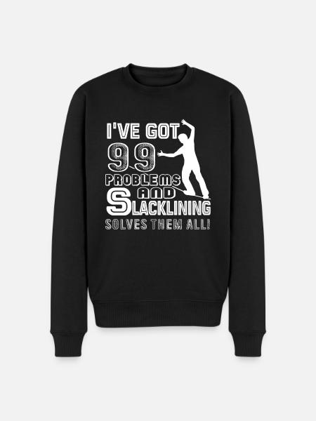 Slacklining Solves All Problems - Men's Premium Organic Jumper - black