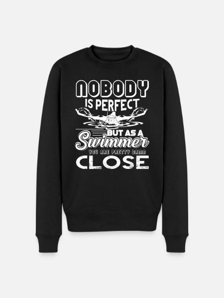 Swimming Nobody Is Perfect - Men's Premium Organic Jumper - black