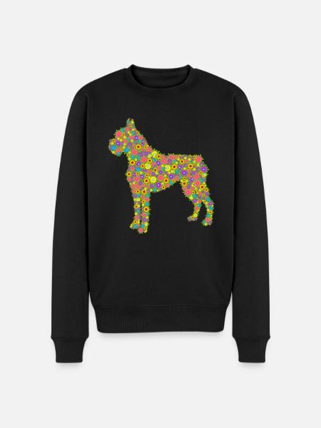 Boxer Dog Flower - Men's Premium Organic Jumper - black
