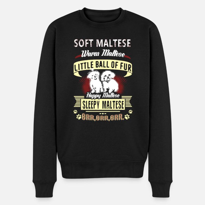 Soft Maltese Warm Maltese - Men's Premium Organic Jumper - black