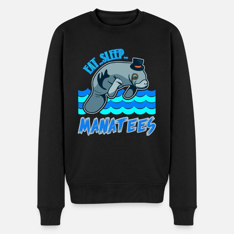 Manatee Eat Sleep Manatees - Men's Premium Organic Jumper - black