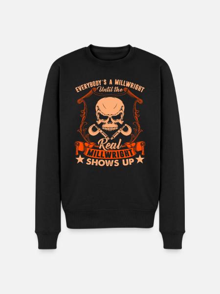 Real Millwright Shows Up - Men's Premium Organic Jumper - black