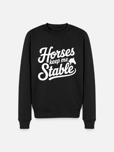 Horses Keep Me Stable Horseback Riding - Men's Premium Organic Jumper - black