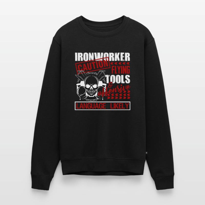 Ironworker Caution Flying Tools Men's Premium Organic Jumper