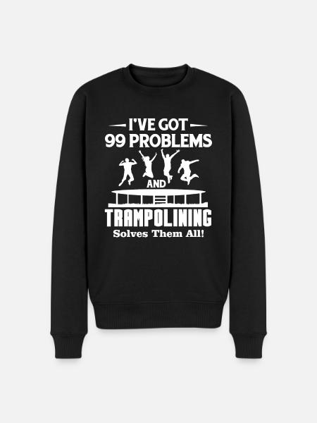 Trampolining Solves All Problems - Men's Premium Organic Jumper - black
