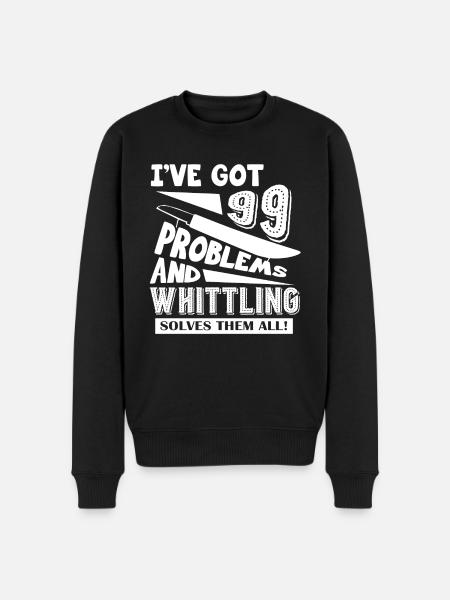 Whittling Solves All Problems - Men's Premium Organic Jumper - black