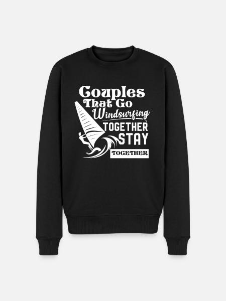 Windsurfing Couples Windsurfing Together - Men's Premium Organic Jumper - black