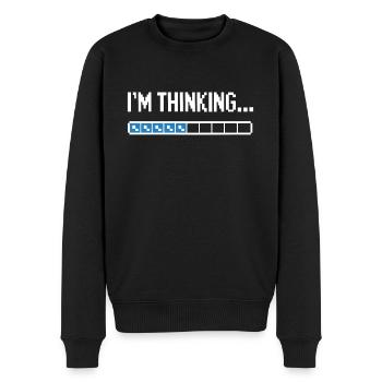 I'm thinking please wait funny nerd loading brain - Men's Premium Organic Jumper - black - Front - Nico (187cm)