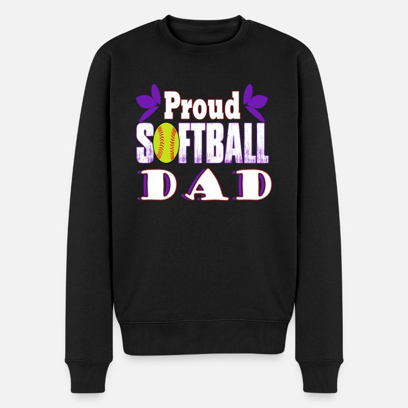 Proud Softball Dad - Men's Premium Organic Jumper - black