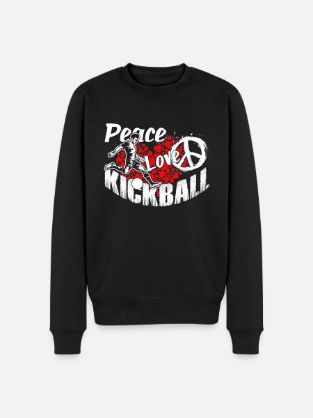 Peace Love Kickball - Men's Premium Organic Jumper - black