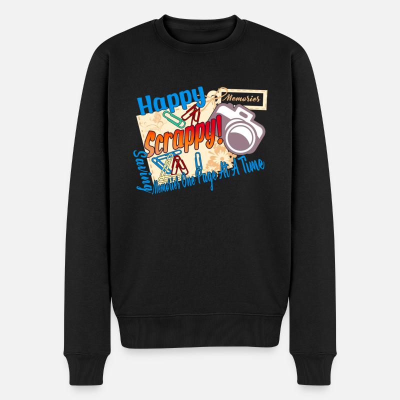 Happy Scrappin Scrapbooking - Men's Premium Organic Jumper - black