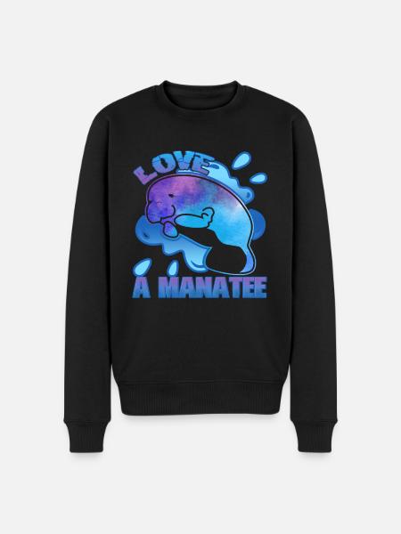 In Love With A Manatee - Men's Premium Organic Jumper - black