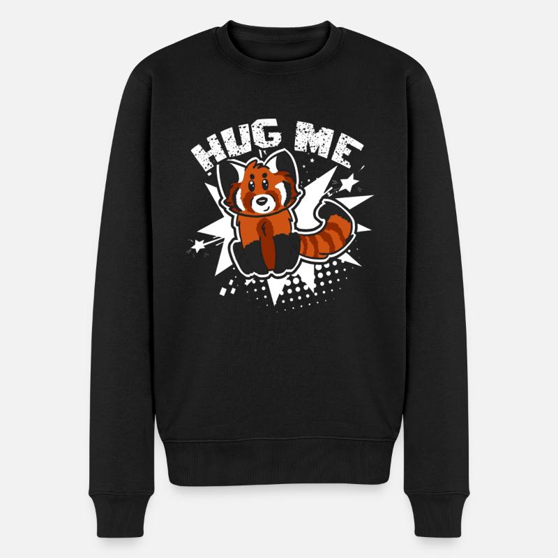 Red Panda Hugs Me - Men's Premium Organic Jumper - black