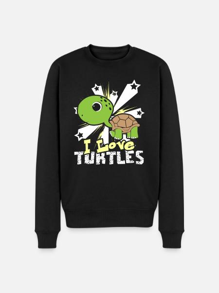 I Love Turtles - Men's Premium Organic Jumper - black