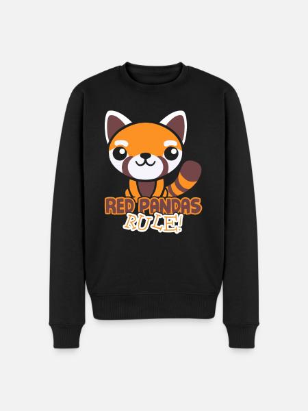 Red Pandas Rule - Men's Premium Organic Jumper - black