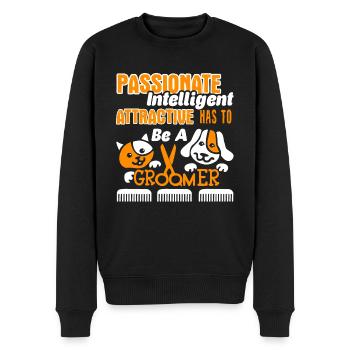 Intelligent Attractive Has To Be A Pet Groomer - Men's Premium Organic Jumper - black - Front - Nico (187cm)