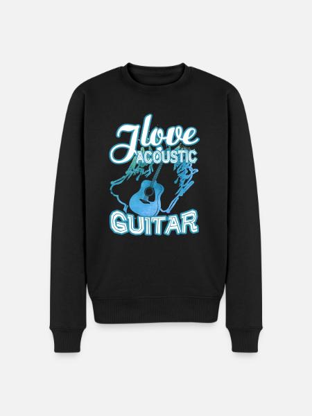 I Love Acoustic Guitar - Men's Premium Organic Jumper - black