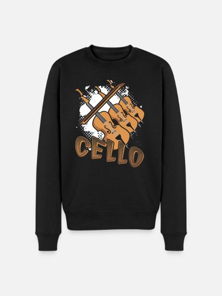 Funny Cello Lover - Men's Premium Organic Jumper - black