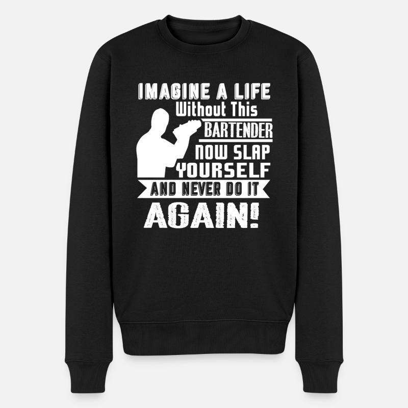 Life Without Bartender - Men's Premium Organic Jumper - black