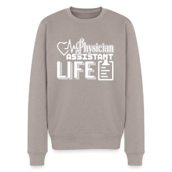 Funny Physician Assistant Life - Men's Premium Organic Jumper - taupe - Front - Nico (187cm)