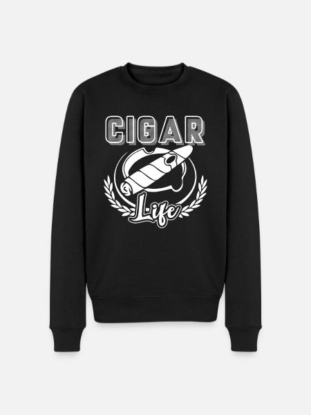 Cigar Smoking Cigar Life - Men's Premium Organic Jumper - black