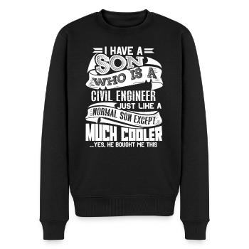 Civil Engineer My Son Is A Civil Engineer - Men's Premium Organic Jumper - black - Front - Nico (187cm)
