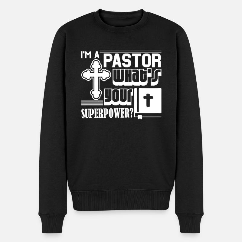 Pastor Superpower - Men's Premium Organic Jumper - black