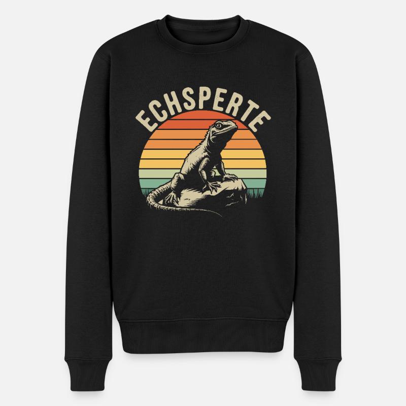 Lizard Snake Funny Pun Reptiles - Men's Premium Organic Jumper - black