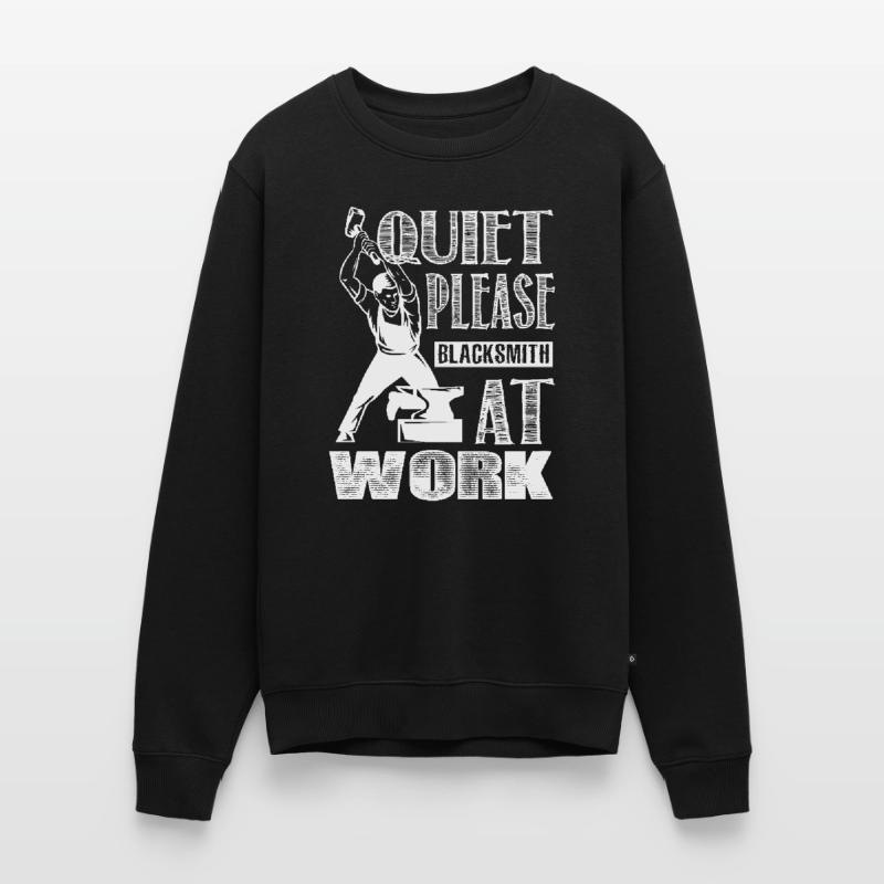 Quiet Please Blacksmith At Work Men's Premium Organic Jumper